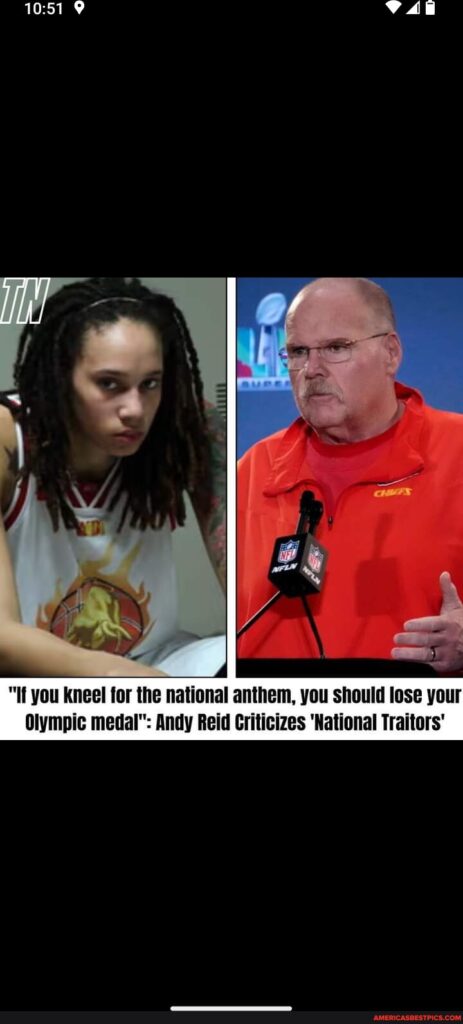 Andy Reid Criticizes ‘National Traitors’ (an);If you kneel for the national anthem, you should lose your...