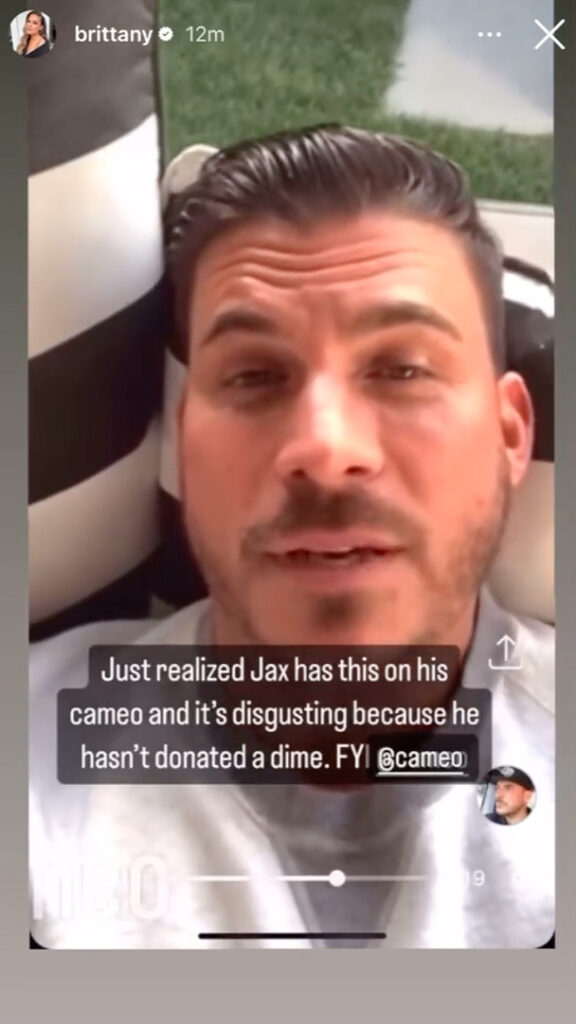 Brittany Cartwright blasts ‘disgusting’ ex Jax Taylor for allegedly lying about donating to...